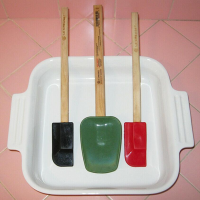 MS Le Creuset Square Baker Pan & 3 Gourmet Spatulas Heat Proof Head Dishwasher Safe