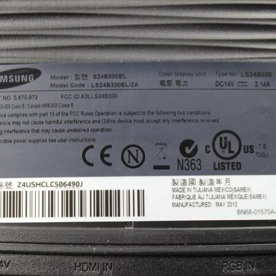 23.6" Samsung Syncmaster S24B300 HD LED Computer Monitor