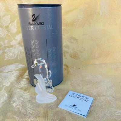 AA   SWAR0VOSKI CRYSTAL SEA HOURSE W/COA & ORGINAL BOX #168683 SIGNED MICHAEL G STAMEY