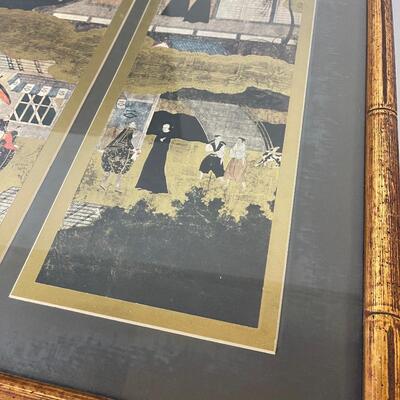 6 Asian Panels, framed. 