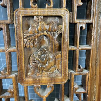 Antique Carved Wood Panel Decoration 