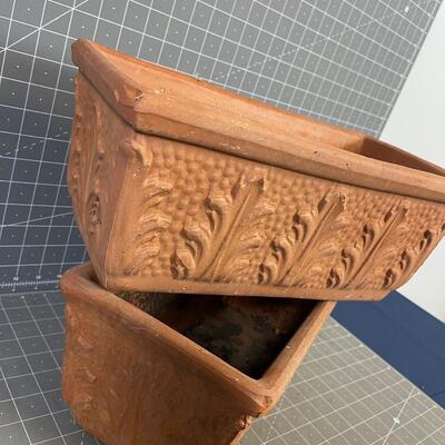 2 Terracotta Rectangular Planters