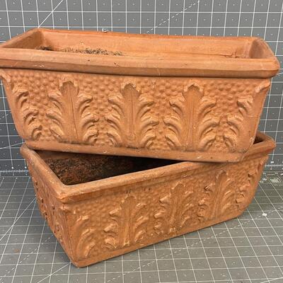 2 Terracotta Rectangular Planters