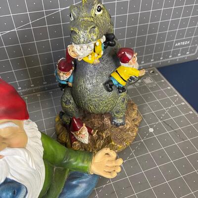 Gnome Hippie, Godzilla and the Bobble Head Puppy 