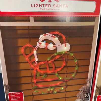 Lighted Santa and Tree 