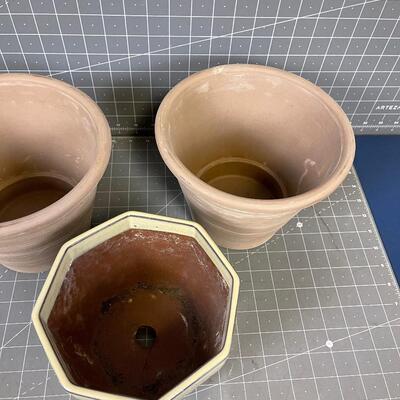 (3) Terracotta Planters 