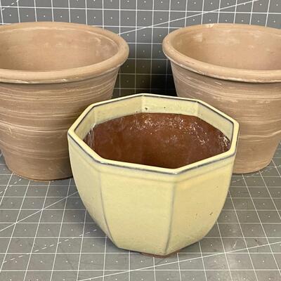 (3) Terracotta Planters 
