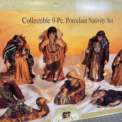 9 piece Porcelain  Nativity Set 