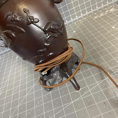 Lovely Asian Metal Table Lamp 