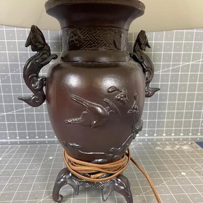 Lovely Asian Metal Table Lamp 