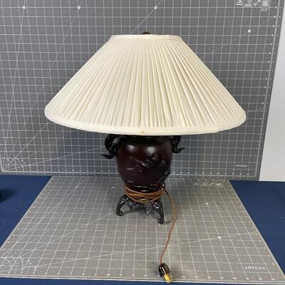 Lovely Asian Metal Table Lamp 