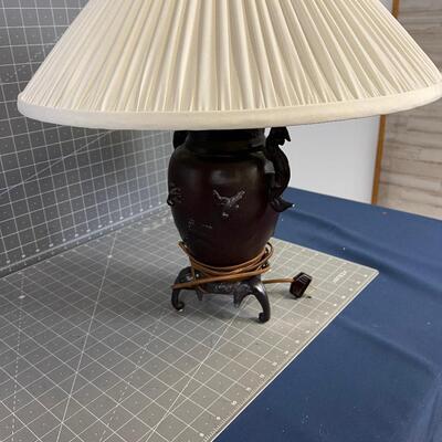 Lovely Asian Metal Table Lamp 