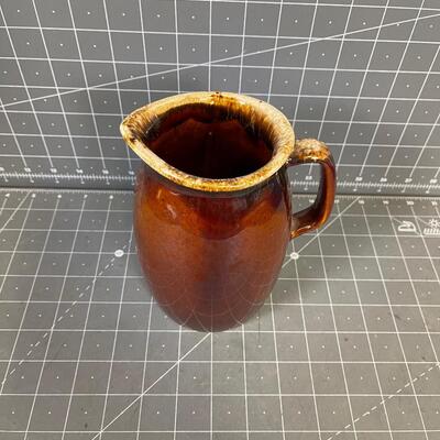 Milk Pitcher, Brown Oven Ware 