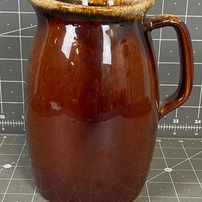 Milk Pitcher, Brown Oven Ware 
