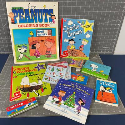 Large Lot of Peanuts Notebooks Pencils etc.