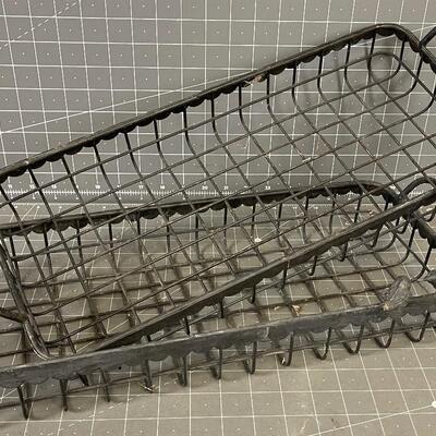 Metal Baskets with Cast Iron Birds 