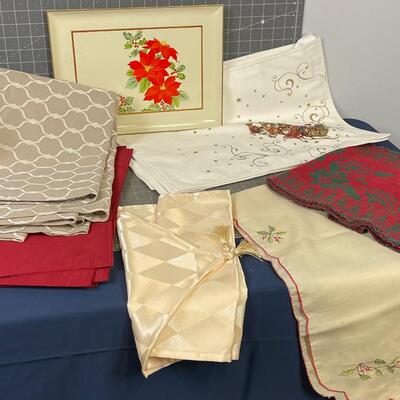 Holiday Linens: Runners, Placemats, Table Clothes PLUS TRAY by OTAGIRI