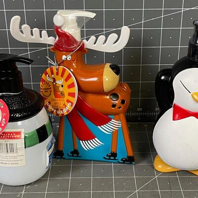 3 Holiday Soap Dispenser's