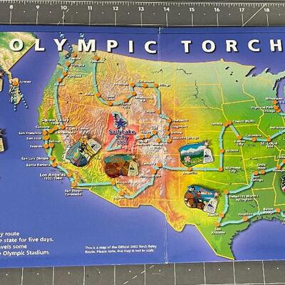 2002 Olympic Pin Torch Set - Complete
