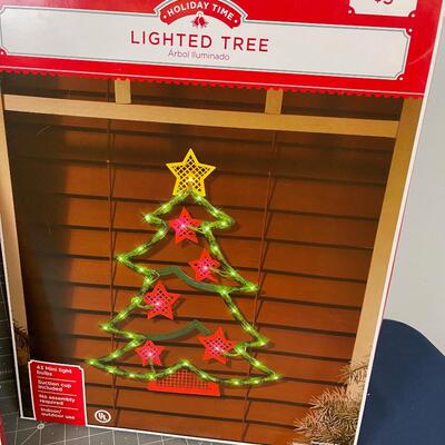 Christmas Tree and Snowman NEW Light up