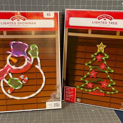 Christmas Tree and Snowman NEW Light up