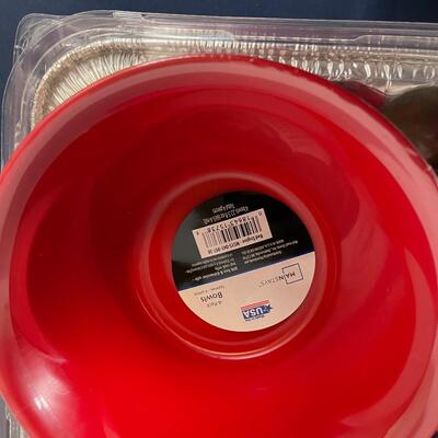 Foil Pan with Lids, Plastic Bowls, Plates 