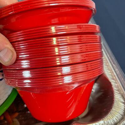 Foil Pan with Lids, Plastic Bowls, Plates 