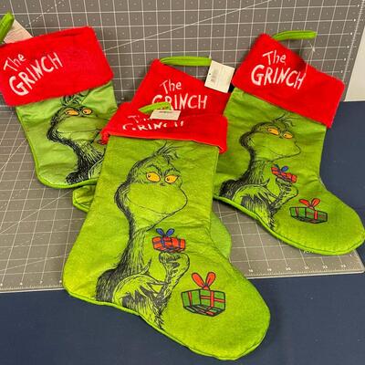 Dr Suess Grinch Stockings, NEW 