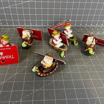 Several Fishing Tree Ornaments