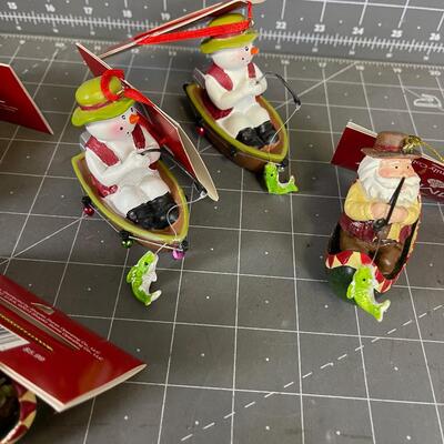 Several Fishing Tree Ornaments