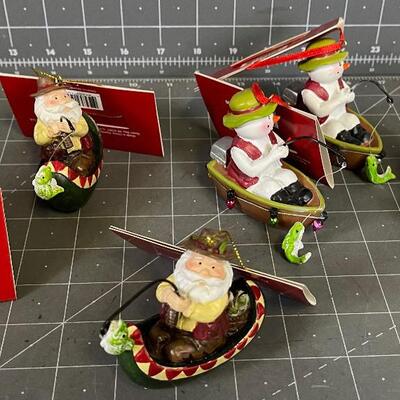 Several Fishing Tree Ornaments