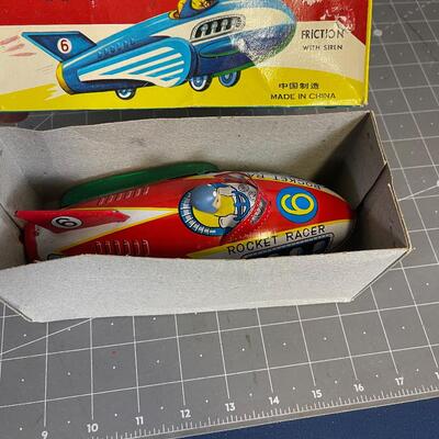 Friction Rocket Racer Ship with Box, Vintage 