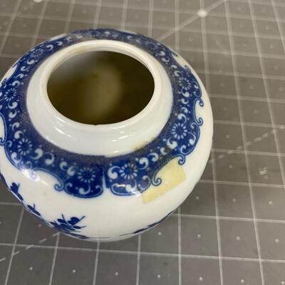 Blue Transferware  Ginger Jar 