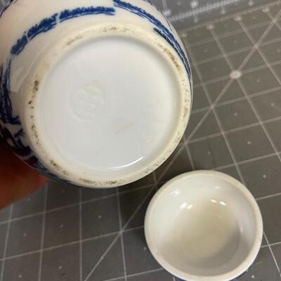 Blue Transferware  Ginger Jar 