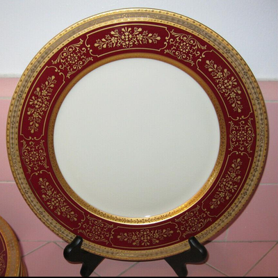 MS Mikasa Dynasty Red 40 pcs Plates Cups Bowls Grande Ivory Japan 1984 Gold L2832