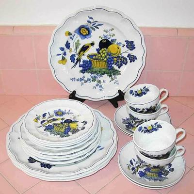MS Spode Dinnerware Blue Bird 20 pc Set Dinner Salad Bread Plate Cup Saucer England