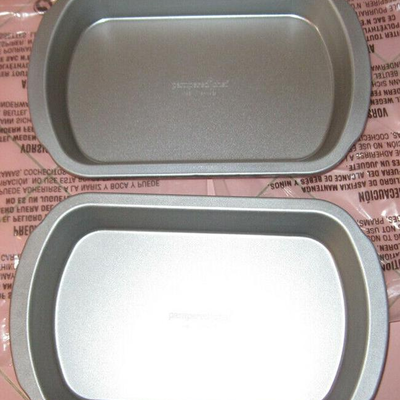 MS NEW 2 Pampered Chef Freezer to Oven Storage Containers Plastic Metal 1 Pint