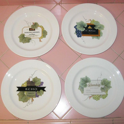 MS 4 Snack / Canape Plates Grand Gourmet by Wedgwood Champagne Echo Domaine Blanc