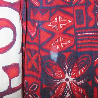 MS Vintage 1960s Hawaiian Dress Muumuu Red Black Hawaii Ui-Maikai