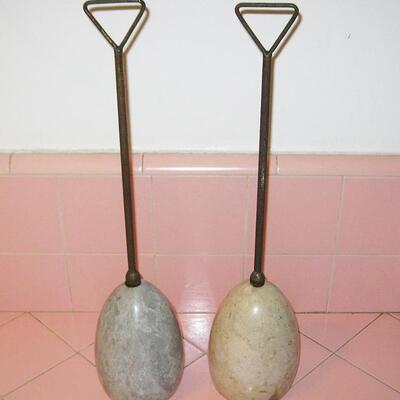 MS Pair Vintage Marble MCM Doorstops 1970s / Hollywood Regency