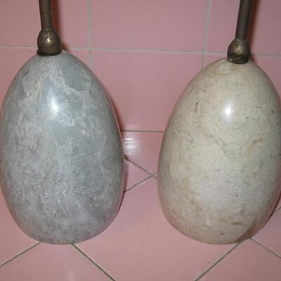 MS Pair Vintage Marble MCM Doorstops 1970s / Hollywood Regency
