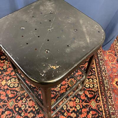 Black Metal Shop Stool 