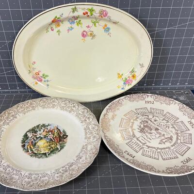 Platters and Decorative Plates (3) pieces 