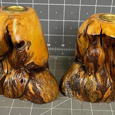 Wood Candle Sticks 