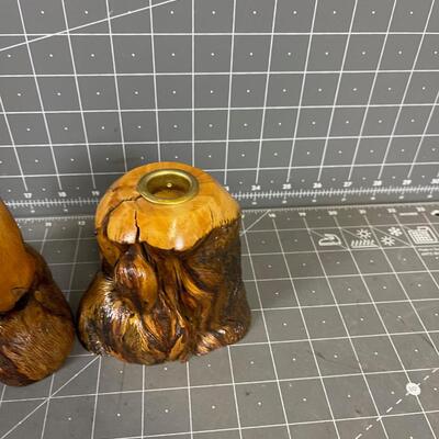 Wood Candle Sticks 
