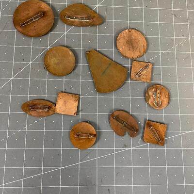 Enamel on Copper Pins and Pendants 