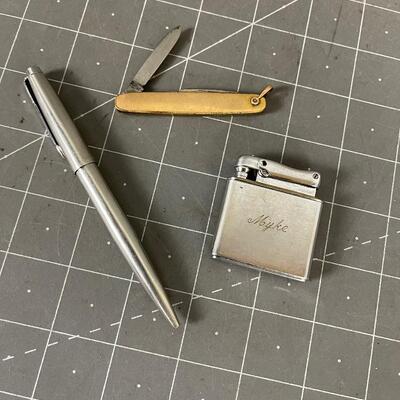 Vintage Poicket Knive, Lighter and Pen 