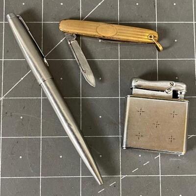 Vintage Poicket Knive, Lighter and Pen 