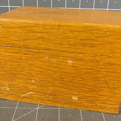 OAK Index Card File Box 