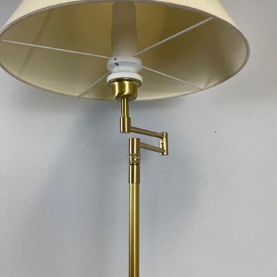 Satin Brass Adjustable Height Swing Arm Floor Lamp